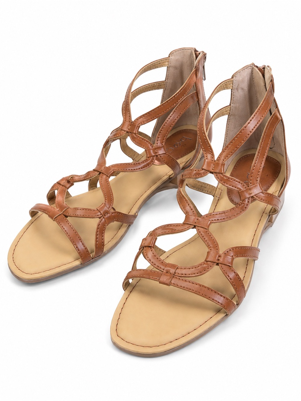 b.o.c. Pecan Strappy Block Heel Sandals Women’s Size 9M Tan Cognac NEW NIB